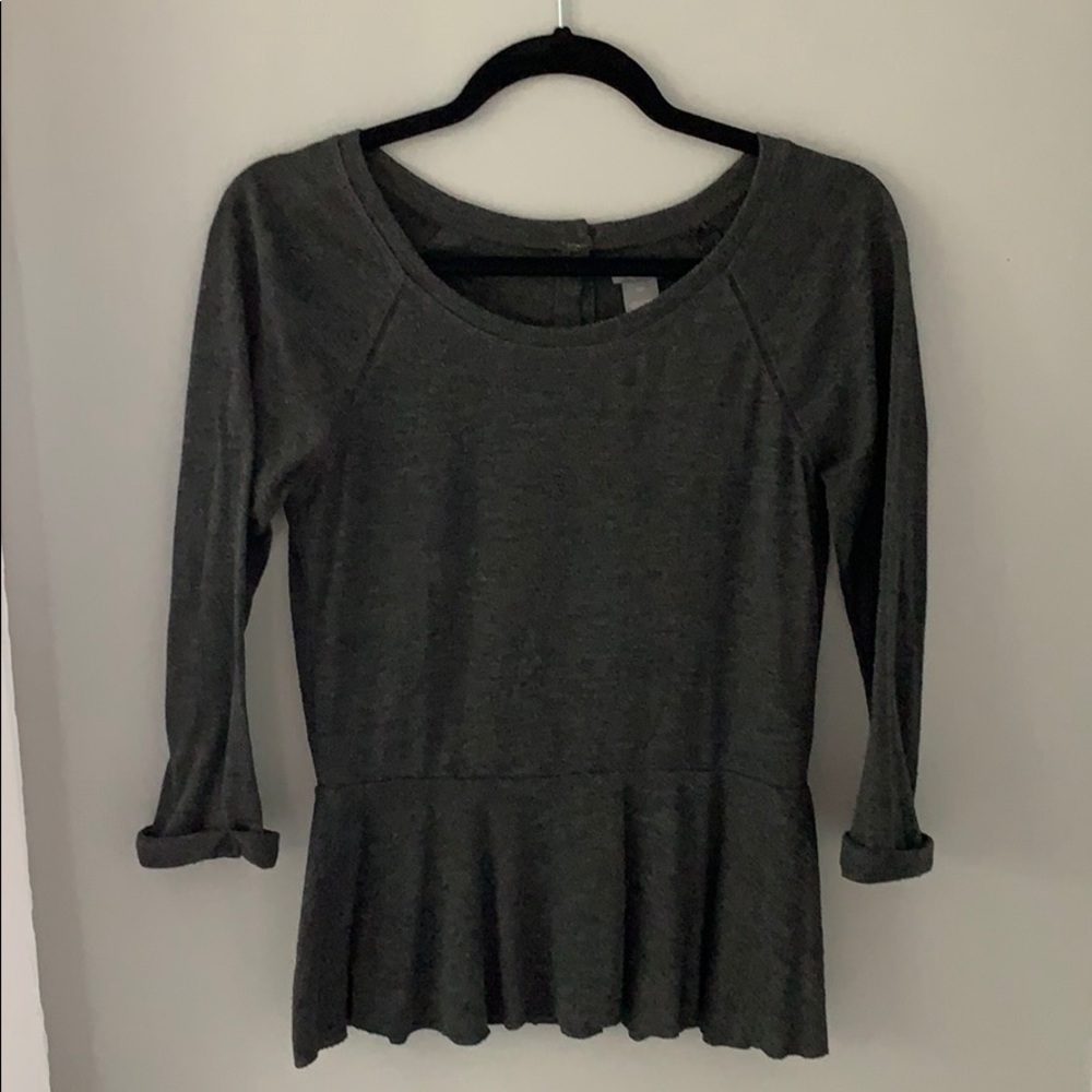 Button-Back Peplum Aerie Top